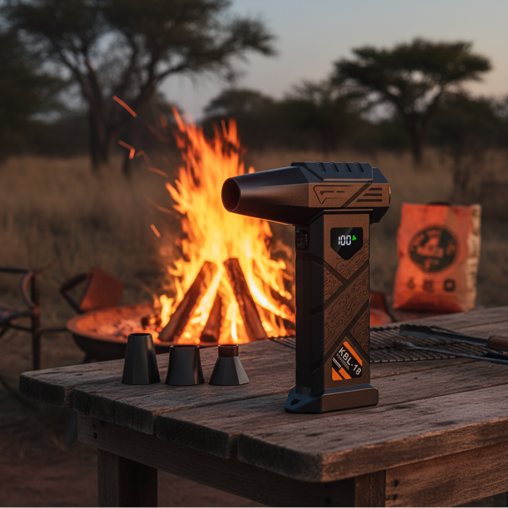 South African braai scene with fan